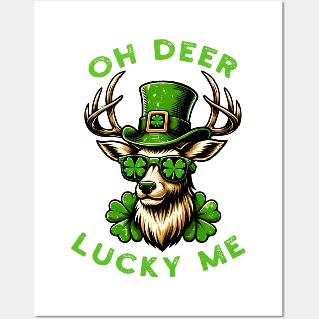 Lucky Charm Deer - St. Patrick's Day Festive Tee Wall Art by Klimek Prints